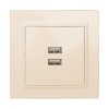 ERR-2USB-200 EKF - Минск Розетка USB 2-местная СП 2,1А бежевая
