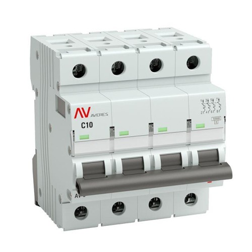 mcb10-4-10C-av EKF - Выключатель автоматический AV-10 4P 10A (C) 10kA AVERES
