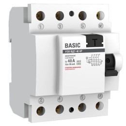 elcb-4-40-30e-sim | Устройство защитного отключения УЗО ВДТ-40 4P 40А/ 30мА (электронное) Basic