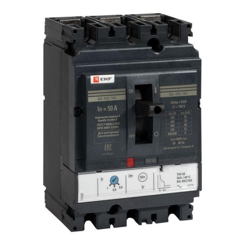 mccb99C-160-50 EKF - Выключатель автоматический ВА-99C 160/50А 3P 35кА
