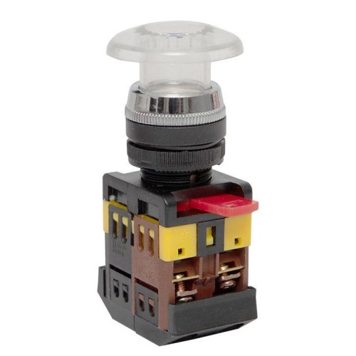 pbn-aela-1w-220 EKF - Кнопка AELA-22 белая с подсветкой NO+NC 220В Грибок PROxima
