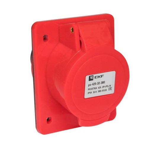 ps-425-32-380 EKF - Розетка стационарная внутренняя 425 3Р+РЕ+N 32А 380В IP44 PROxima