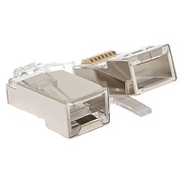 TRC-PLUG-5EFTP-20 | Коннектор RJ-45 TERACOM экранированный 8P8C Cat.5E универсальный (упак.20шт)