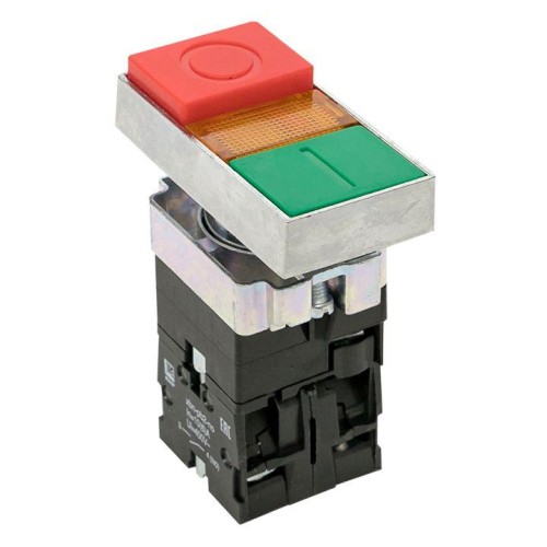 pbn-bw8465 EKF - Кнопка LAY5-BW8465 "I-O" прямоугольная 230В NO+NC PROxima
