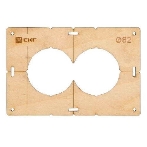sh-d82-2 EKF - Шаблон для подрозетников c 2 отв. диам. 82 мм Expert
