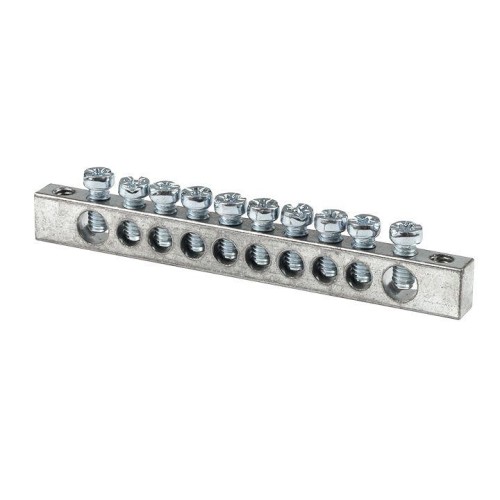 sn1-63-10-k EKF - Шина PEN "ноль-земля" (6x9мм) 10 отв. цинк крепеж по краям