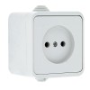 EKR10-022-10-44 EKF - Прага Розетка 1-местная 10А без заземления IP44 белая