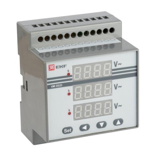 vd-g33 EKF - VD-G33 Вольтметр цифровой на DIN трехфазный PROxima (без поверки