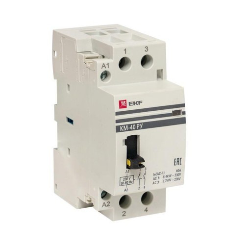 km-2m-40-11 EKF - Контактор модульный КМ РУ 40А 1NO+1NC (2 мод.) PROxima

