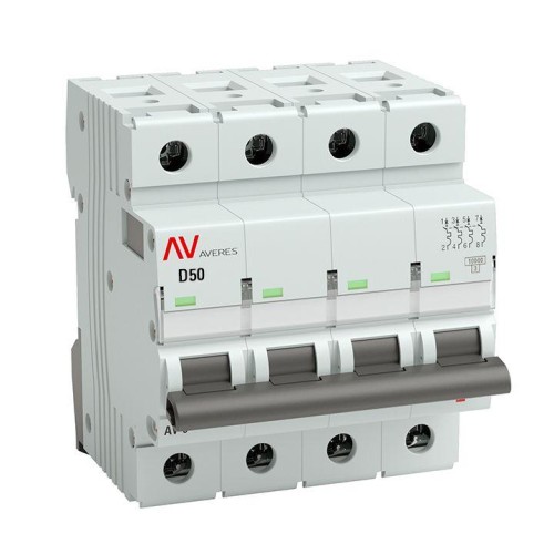 mcb10-4-50D-av EKF - Выключатель автоматический AV-10 4P 50A (D) 10kA AVERES
