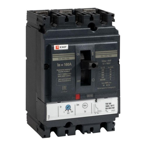 mccb99C-160-25 EKF - Выключатель автоматический ВА-99C 160/25А 3P 35кА
