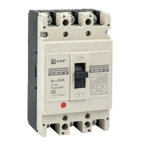 mccb99-3P5In100-125m EKF - Выключатель автоматический ВА-99М 100/125А 3P 5In 35кА PROxima 
