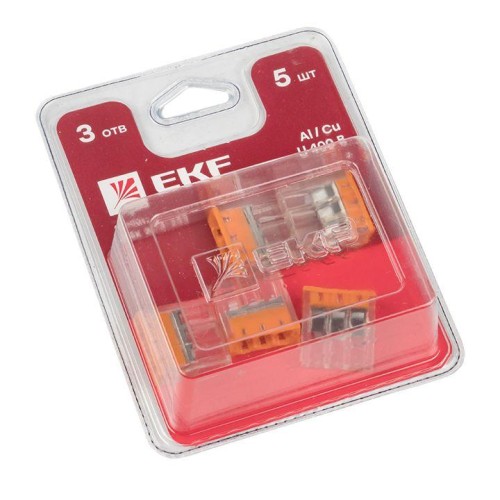 plc-smk-2273-243b EKF - Строительно-монтажная клемма СМК 2273-243 (с пастой) 3 отверстия 0,5-2.5 мм2 блистер (5шт.) PROxima