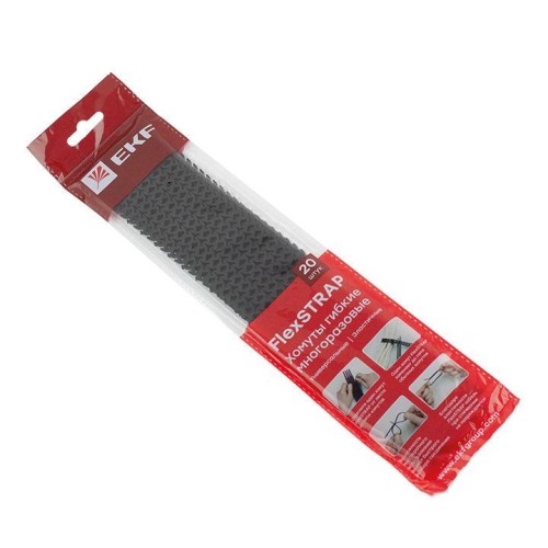 plc-fs-br EKF - Хомут гибкий (20 шт.) черный FlexSTRAP