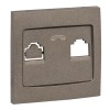 EST01-L-034-60 EKF - Валенсия лицевая панель розетки Phone 1-местная графит PROxima
