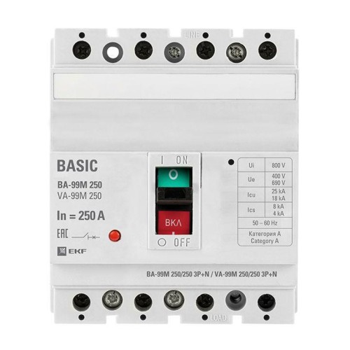 mccb99-250-250m-4P EKF - Выключатель автоматический ВА-99М 250/250А 3P+N 35кА PROxima
