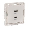EYR-2USB-type-C EKF - Стокгольм Механизм Розетки с 2USB type-A + type-C винтовые клеммы белый PROxima