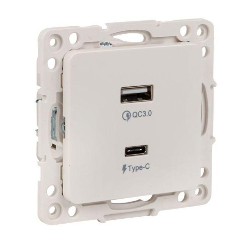 EYR-2USB-type-C EKF - Стокгольм Механизм Розетки с 2USB type-A + type-C винтовые клеммы белый PROxima
