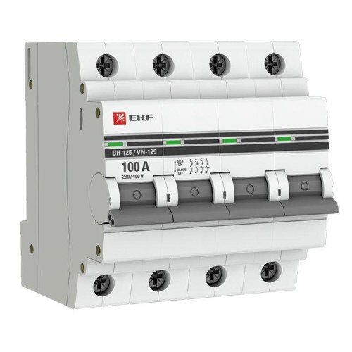 SL125-4-100-pro EKF - Выключатель нагрузки 4P 100А ВН-125 PROxima
