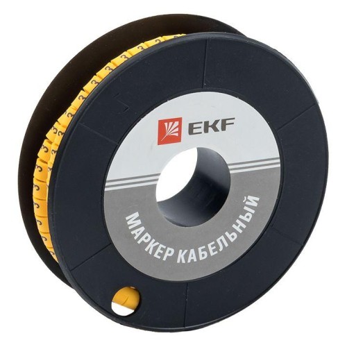plc-KM-1.5-3 EKF - Маркер кабельный 1,5 мм2 "3" (1000 шт.) (ЕС-0) PROxima