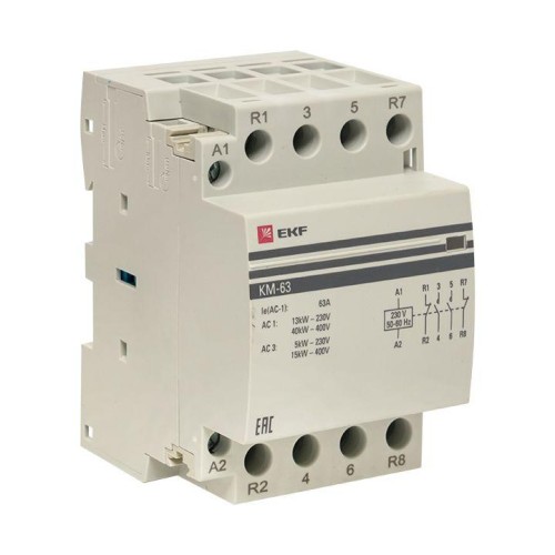 km-3-63-22 EKF - Контактор модульный КМ 63А 2NО+2NC (3 мод.) PROxima

