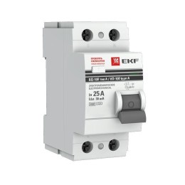 elcb-2-25-30-em-a-pro | Устройство Защитного Отключения ВД-100 2P 25А/30мА (эл-мех, тип А) EKF PROxima