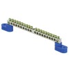sn1-63-20-2 EKF - Шина "0" N (6x9мм) 20 отв. цинк 2 синих угловых изолятора PROxima
