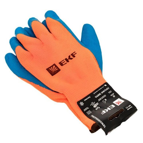 pe10lt-10-pro EKF - Перчатки рабочие ПРОФИ ЗИМА с рельефным латексным покрытием утепленные (10 класс, 10 разм) Professional
