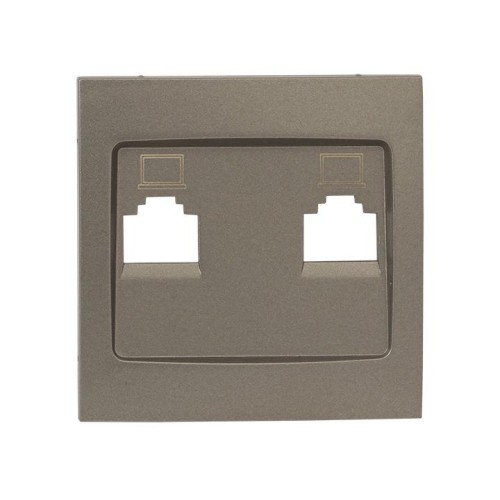 ESK02-L-035-40 EKF - Валенсия лицевая панель розетки RJ-45 2-местная кашемир PROxima
