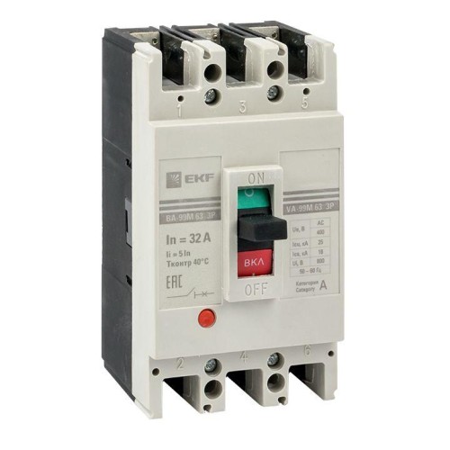 mccb99-3P5In63-50m EKF - Выключатель автоматический ВА-99М 63/50А 3P 5In 25кА PROxima 
