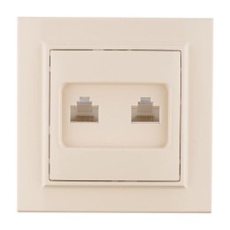 ERK02-035-20 | Минск Розетка RJ-45 2-местная СП бежевая EKF