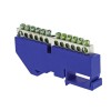 sn1-63-14-d EKF - Шина "0" N (6x9мм) 14 отв. цинк синий изолятор на DIN-рейку PROxima