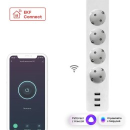 RCE-1-WF | Умный удлинитель EKF Connect Wi-Fi c USB