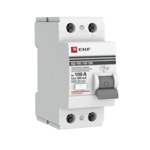elcb-2-100-300S-em-pro EKF - Устройство защитного отключения селективное 2P 100А/300мА (электромеханическое) PROxima
