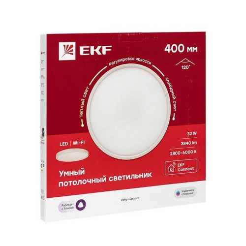 sclwf-400-cct EKF - Умный потолочный светильник 400 мм 32W Connect