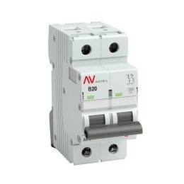 Выключатель автоматический AV-10 2P 20A (B) 10kA AVERES
