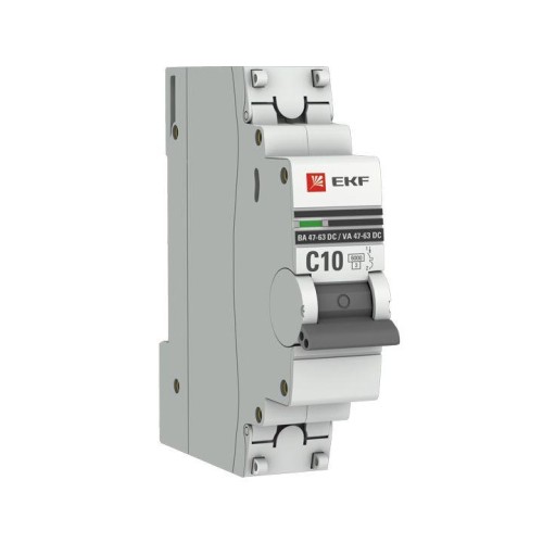 mcb4763-DC-1-10C-pro EKF - Автоматический выключатель 1P 10А (C) 6кА ВА 47-63 DC PROxima
