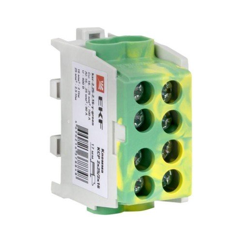 ksr-2.25-2.16-y-green EKF - Клемма распределительная КСР с двойным винтом 2x25/2x16 желто-зеленая PROxima
