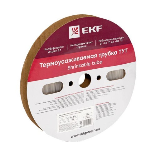 tut-2-tr EKF - Термоусаживаемая трубка ТУТ 2/1 прозрачная рулон PROxima