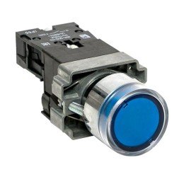 Кнопка BA61 с подсветкой 230В синяя NO IP65 PROxima