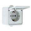 EKR16-029-10-44 EKF - Прага Розетка 1-местная 16А с заземлением с крышкой IP44 белая