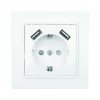 ERR16-028-100-2USB EKF - Минск Розетка 1-местная СП с/з 16А белая с защ. штор. с 2 USB 2,1А
