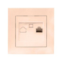 Валенсия розетка компьютерная RJ-45 1-местная кремовая PROxima
