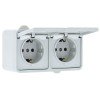 EKRR16-050-10-440 EKF - Блок розетка-розетка 16А с/з с крышкой IP44 белая Прага PROxima