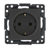 EZR16-028-10 EKF - Стокгольм Механизм Розетки 1-местной с/з 16А автоматические клеммы черный с защ. штор. PROxima