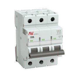 Выключатель автоматический AV-6 3P 25A (D) 6kA AVERES
