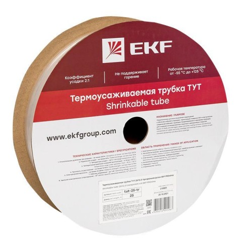 tut-25-tr EKF - Термоусаживаемая трубка ТУТ 25/12,5 прозрачная рулон PROxima
