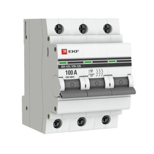 SL125-3-100-pro EKF - Выключатель нагрузки 3P 100А ВН-125 PROxima