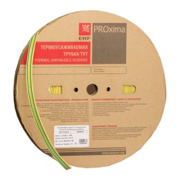 Термоусаживаемая трубка ТУТ нг 50/25 жел-зел рулон PROxima
