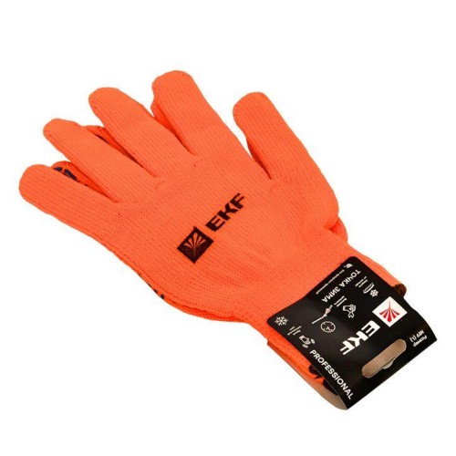 pe7ac-10-pro EKF - Перчатки рабочие ТОЧКА ЗИМА с ПВХ-покрытием утепленные (7 класс, 10 разм) Professional

